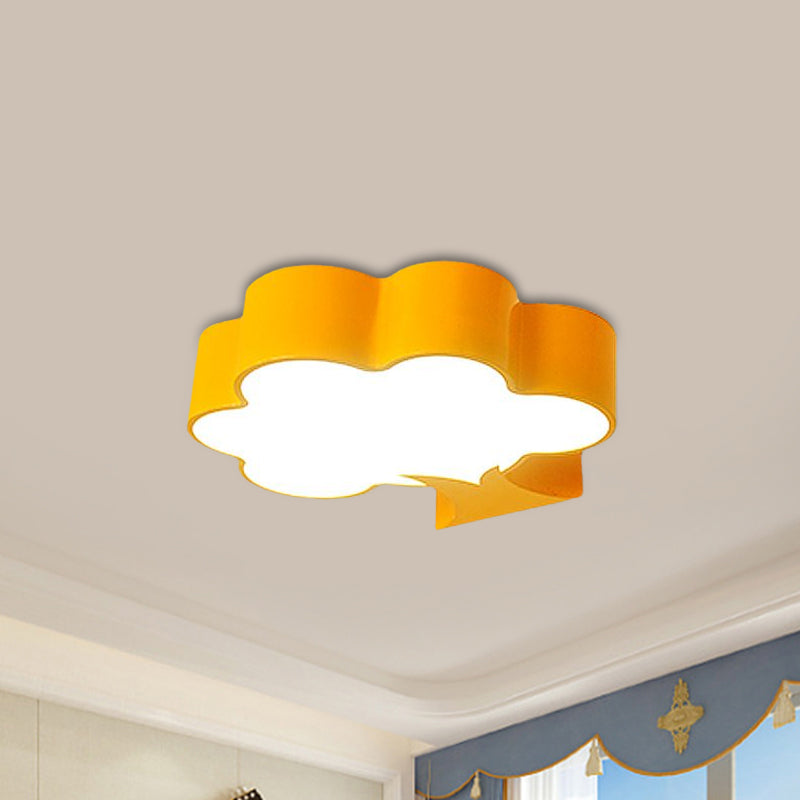 Cartoon Tree Acrylic Ceiling Mount Lamp Kids LED Flush Light Fixture for Nursery Room - Yellow/Red