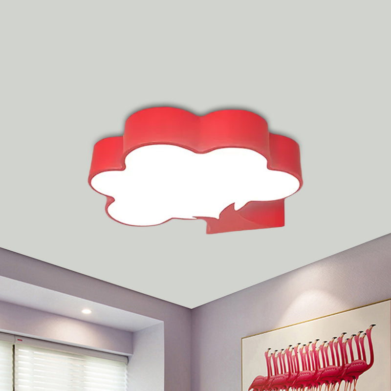 Cartoon Tree Acrylic Ceiling Mount Lamp Kids LED Flush Light Fixture for Nursery Room - Yellow/Red