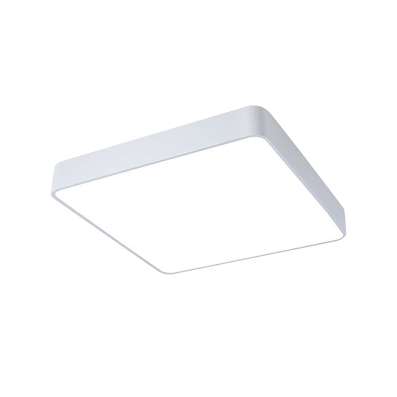 Kids Square Led Flush Light Fixture In Acrylic White/Red/Yellow - Warm/White