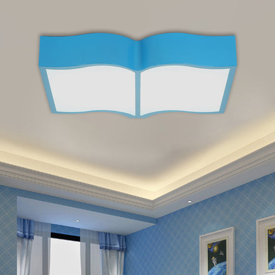 Simple Style Flush Mount LED Ceiling Lamp in Warm Light - Acrylic, Red/Yellow/Blue