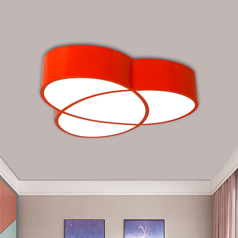 Minimalist LED Oval Flush Mount Ceiling Light in Red/Blue/Green Acrylic