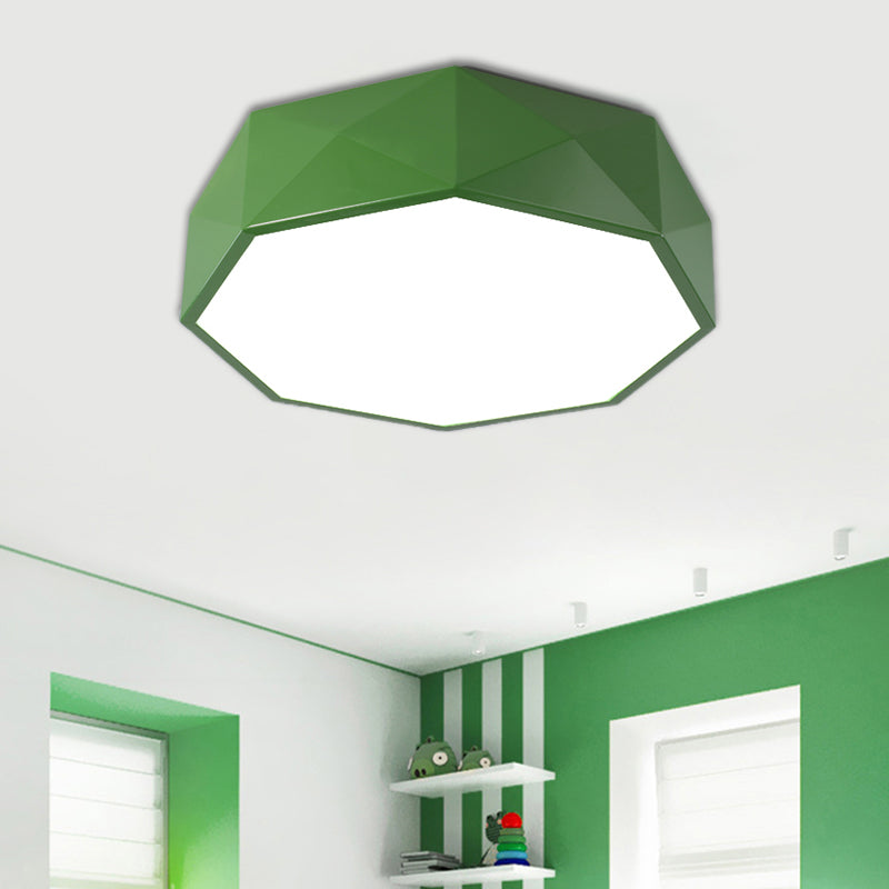 LED Parlor Flush Mount Lighting Fixture - Contemporary Red/Yellow/Green Ceiling Flush with Acrylic Shade