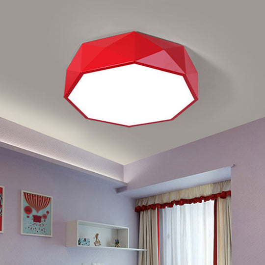 LED Parlor Flush Mount Lighting Fixture - Contemporary Red/Yellow/Green Ceiling Flush with Acrylic Shade