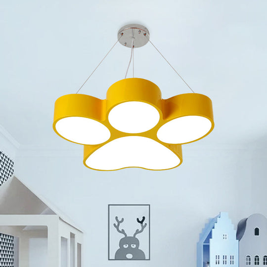 Minimalistic Led Acrylic Hanging Ceiling Light For Playing Room - Yellow/Blue/Green