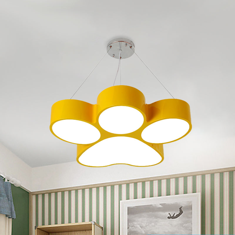 Minimalistic Led Acrylic Hanging Ceiling Light For Playing Room - Yellow/Blue/Green