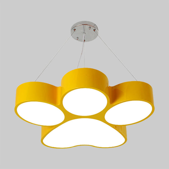 Minimalistic Led Acrylic Hanging Ceiling Light For Playing Room - Yellow/Blue/Green