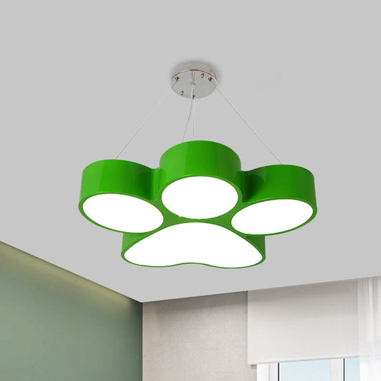 Minimalistic Led Acrylic Hanging Ceiling Light For Playing Room - Yellow/Blue/Green