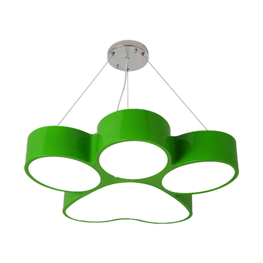 Minimalistic Led Acrylic Hanging Ceiling Light For Playing Room - Yellow/Blue/Green