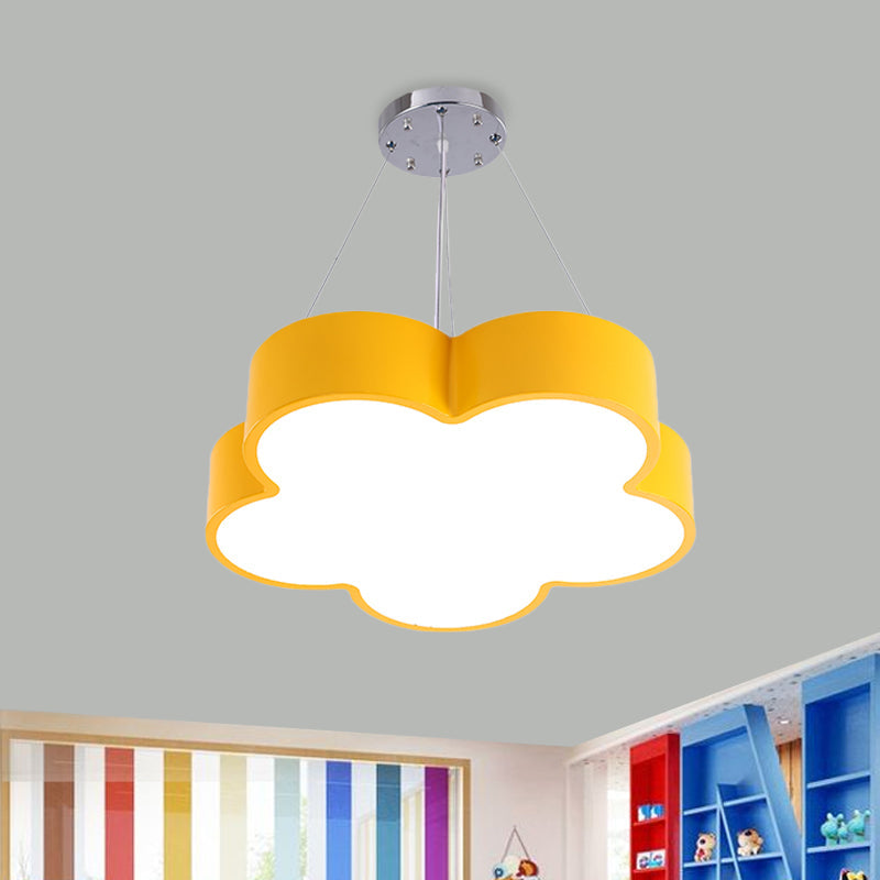 Kids Led Flower Chandelier Pendant Light Kit With Multicolor Acrylic Shade