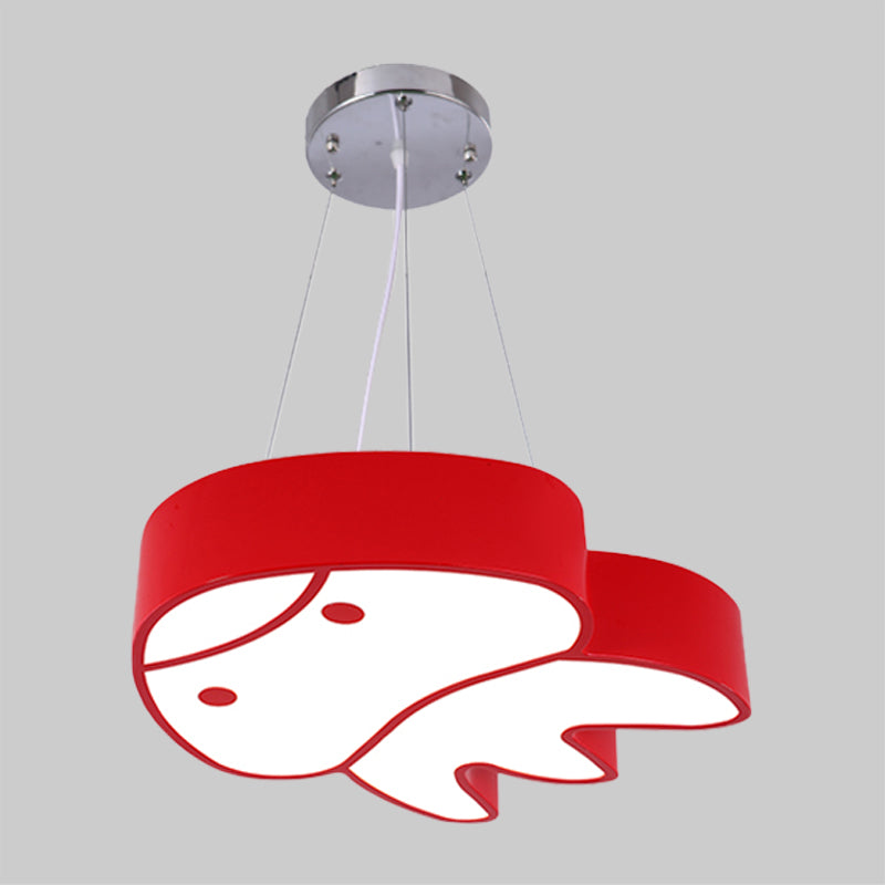 Colorful Led Suspension Light With Acrylic Jellyfish Shade - Cartoon Style Ceiling Chandelier