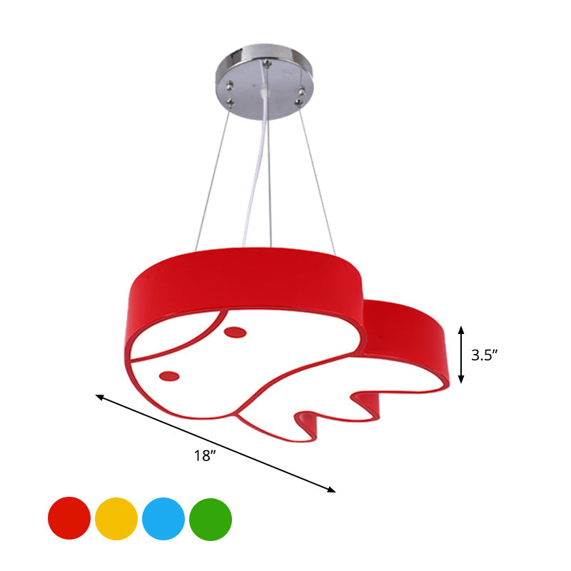 Colorful Led Suspension Light With Acrylic Jellyfish Shade - Cartoon Style Ceiling Chandelier