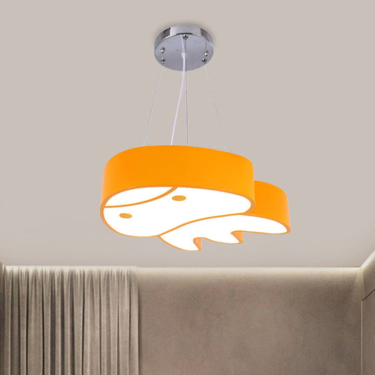 Colorful Led Suspension Light With Acrylic Jellyfish Shade - Cartoon Style Ceiling Chandelier