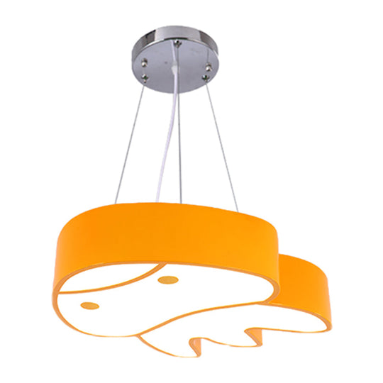 Colorful Led Suspension Light With Acrylic Jellyfish Shade - Cartoon Style Ceiling Chandelier