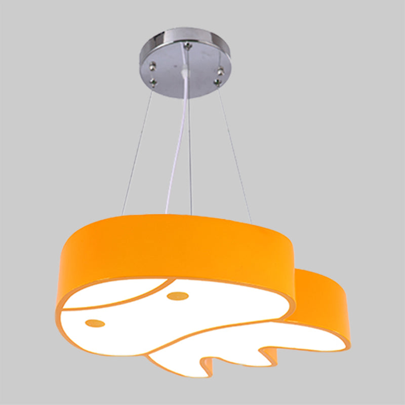 Colorful Led Suspension Light With Acrylic Jellyfish Shade - Cartoon Style Ceiling Chandelier