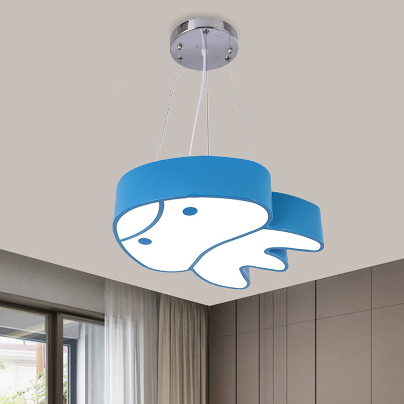 Colorful Led Suspension Light With Acrylic Jellyfish Shade - Cartoon Style Ceiling Chandelier