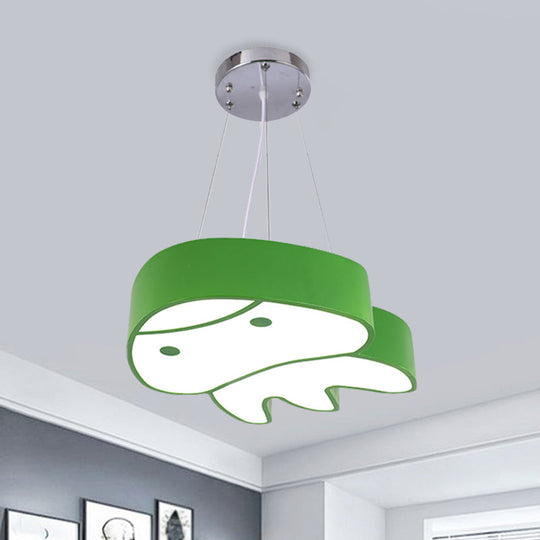 Colorful Led Suspension Light With Acrylic Jellyfish Shade - Cartoon Style Ceiling Chandelier