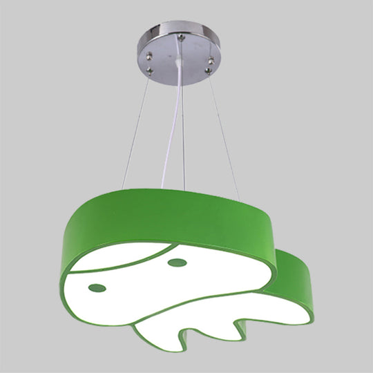 Colorful Led Suspension Light With Acrylic Jellyfish Shade - Cartoon Style Ceiling Chandelier