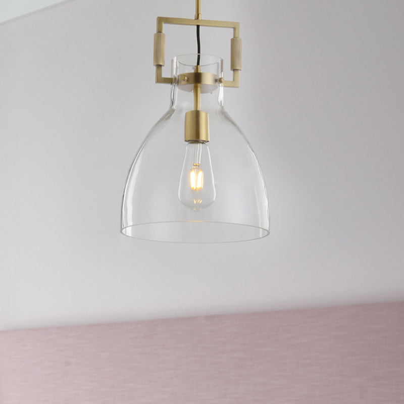 Modern Clear Glass Hanging Light - Sleek Suspension Lamp for Dining Room