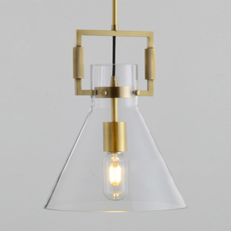 Modern Clear Glass Hanging Light - Sleek Suspension Lamp for Dining Room