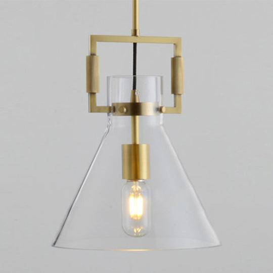 Modern Clear Glass Hanging Light - Sleek Suspension Lamp for Dining Room