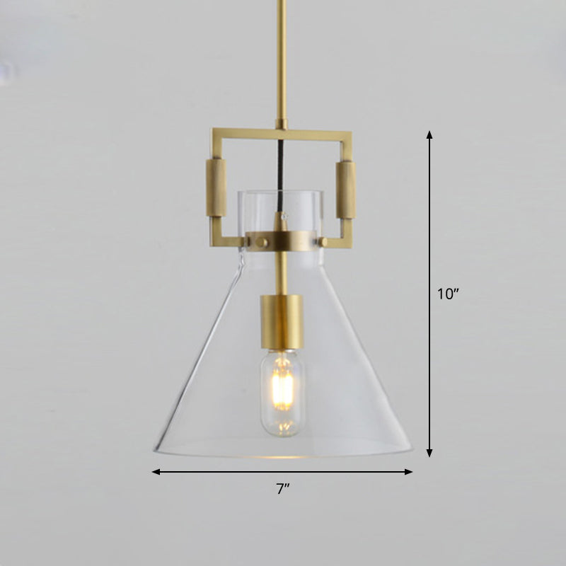 Modern Clear Glass Hanging Light - Sleek Suspension Lamp for Dining Room