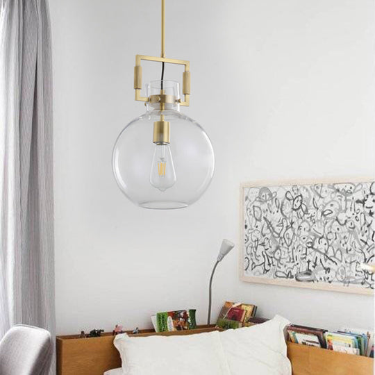 Modern Clear Glass Hanging Light - Sleek Suspension Lamp for Dining Room