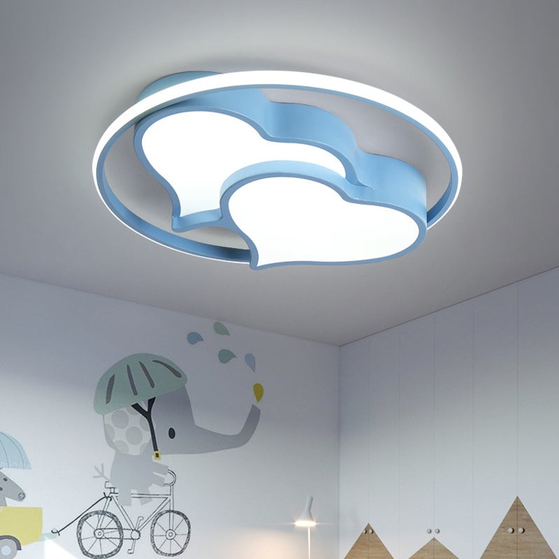 Heart Ceiling Mount LED Light Fixture for Kids Bedroom