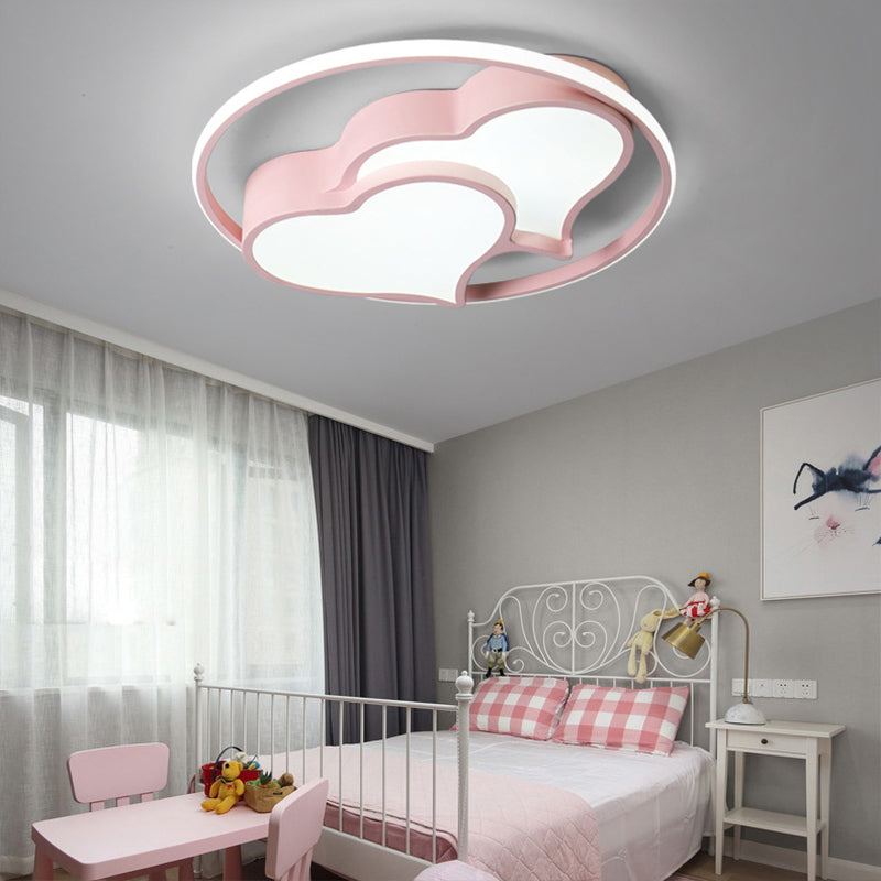 Heart Ceiling Mount LED Light Fixture for Kids Bedroom