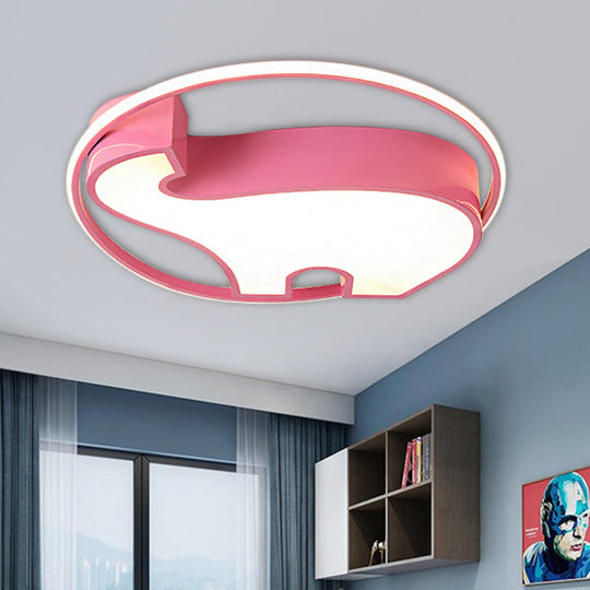 Acrylic Round Flush Mount Cartoon Ceiling Light for Bedroom