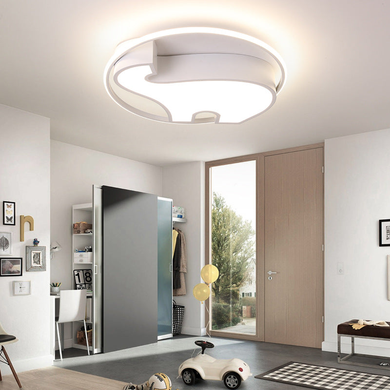 Acrylic Round Flush Mount Cartoon Ceiling Light for Bedroom