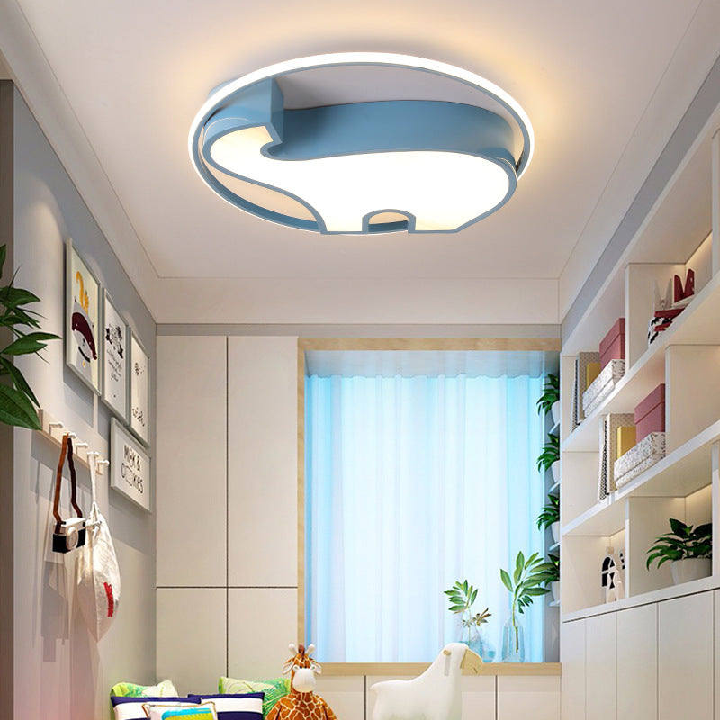 Acrylic Round Flush Mount Cartoon Ceiling Light for Bedroom