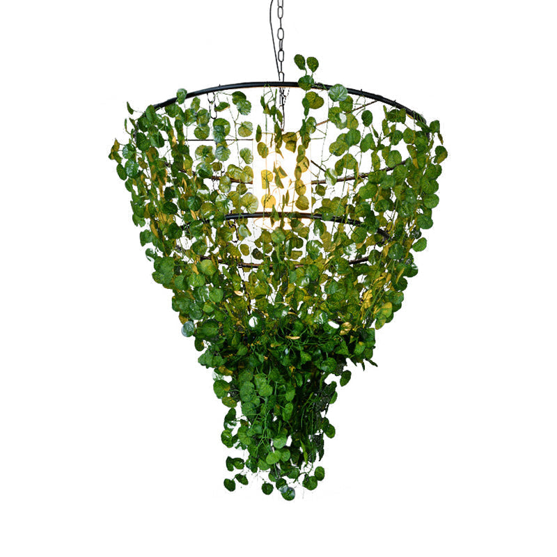 Rustic Pendant Lamp with Artistic Plant Design and Colorful Options - Perfect for Cafes and Homes