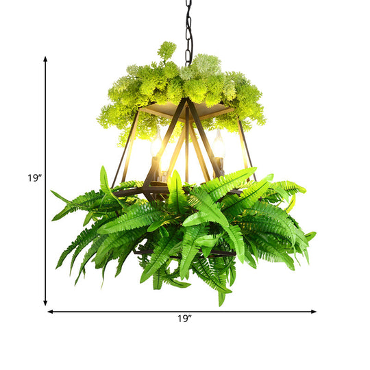 Rustic Pendant Lamp with Artistic Plant Design and Colorful Options - Perfect for Cafes and Homes