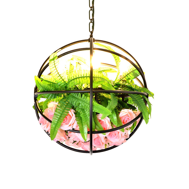 Rustic Pendant Lamp with Artistic Plant Design and Colorful Options - Perfect for Cafes and Homes