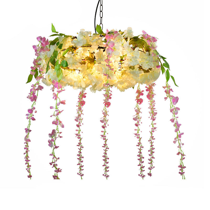 Rustic Pendant Lamp with Artistic Plant Design and Colorful Options - Perfect for Cafes and Homes