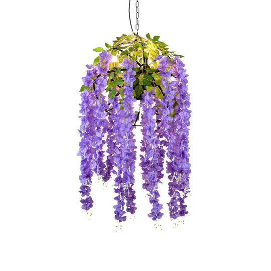 Rustic Pendant Lamp with Artistic Plant Design and Colorful Options - Perfect for Cafes and Homes