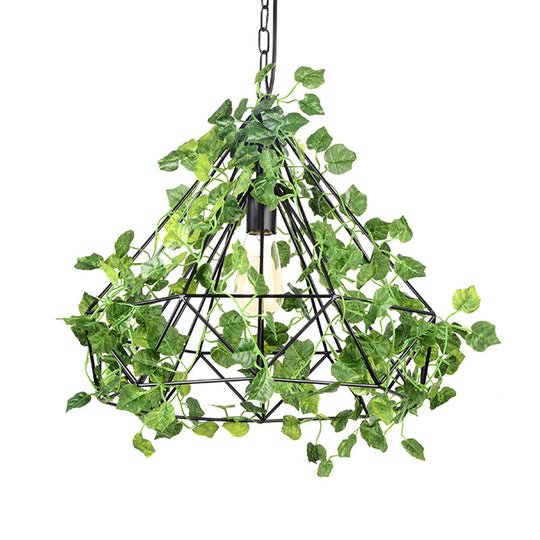 Industrial LED Pendant Lighting with Iron Cage in Black, 4w/6w, Ideal for Restaurant and Plant Décor, Available in 3 Sizes