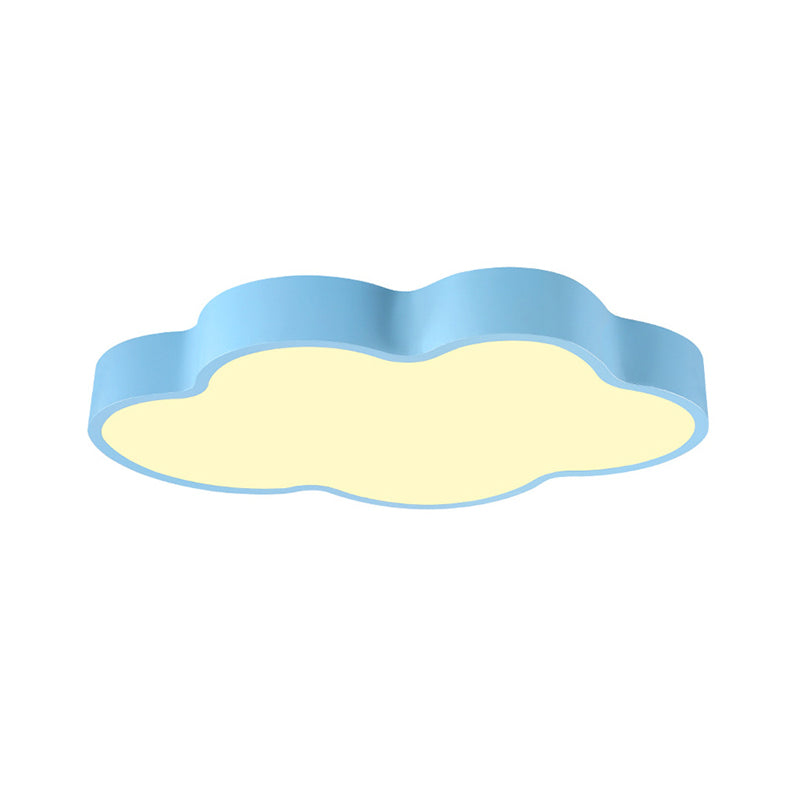 Macaron Cloud Shaped LED Ceiling Light - Acrylic 20.5"/24.5" Wide, White/Blue - Ideal for Bedrooms