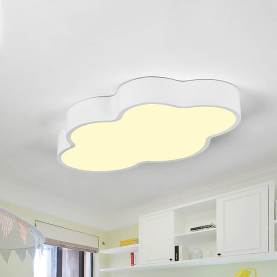 Macaron Cloud Shaped LED Ceiling Light - Acrylic 20.5"/24.5" Wide, White/Blue - Ideal for Bedrooms