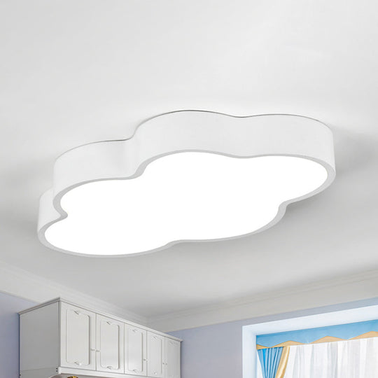 Macaron Cloud Shaped LED Ceiling Light - Acrylic 20.5"/24.5" Wide, White/Blue - Ideal for Bedrooms