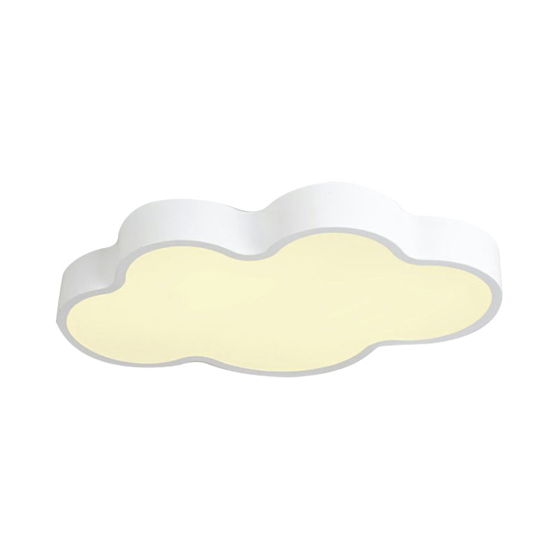 Macaron Cloud Shaped LED Ceiling Light - Acrylic 20.5"/24.5" Wide, White/Blue - Ideal for Bedrooms