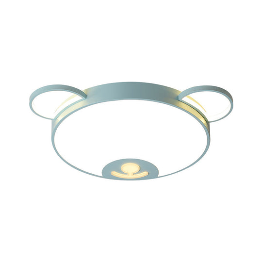 Bear Acrylic Ceiling Lamp: Cartoon Pink/Blue Led Flush Mount Light Fixture (16.5/20.5 Width) -