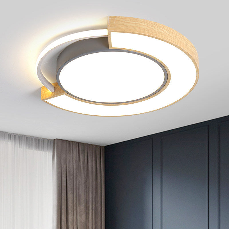 Metal Led Ceiling Light In Macaron Grey/Green With Warm/White - 16.5/20.5 Width Grey / 16.5 Warm