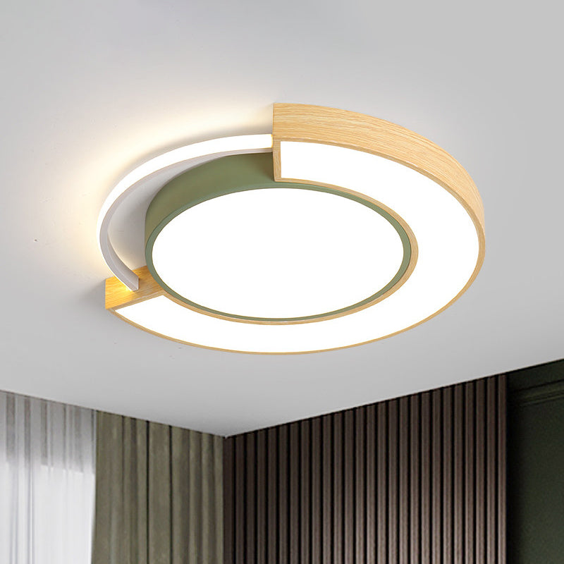 Metal LED Ceiling Light in Macaron Grey/Green with Warm/White Light - 16.5"/20.5" Width