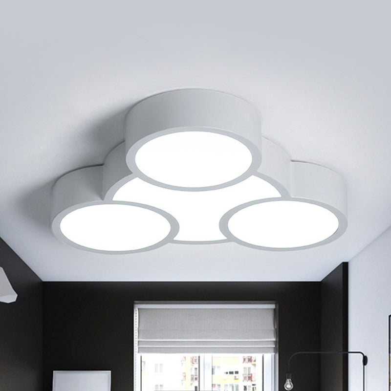 White LED Flush Mount Ceiling Lamp for Kindergarten with Simple Acrylic Design