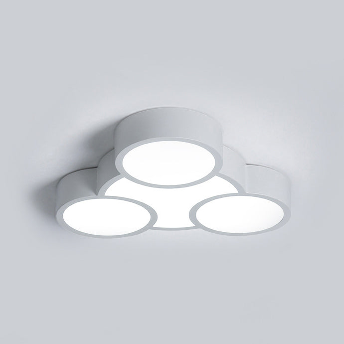 White LED Flush Mount Ceiling Lamp for Kindergarten with Simple Acrylic Design