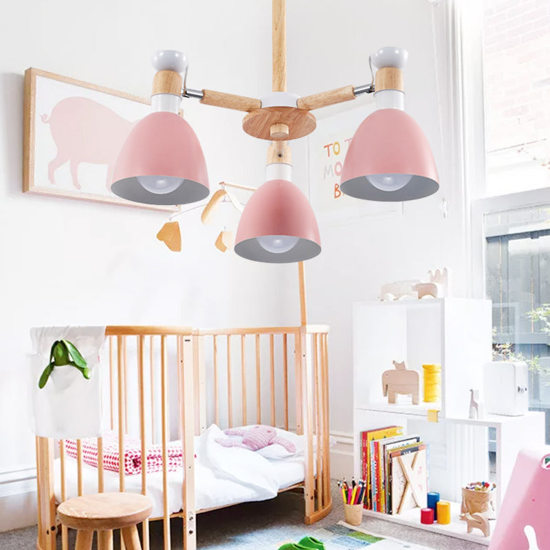 Modern Chic Pendant Lights: 3-Bulb Metal Hanging Lamp For Kids Bedroom