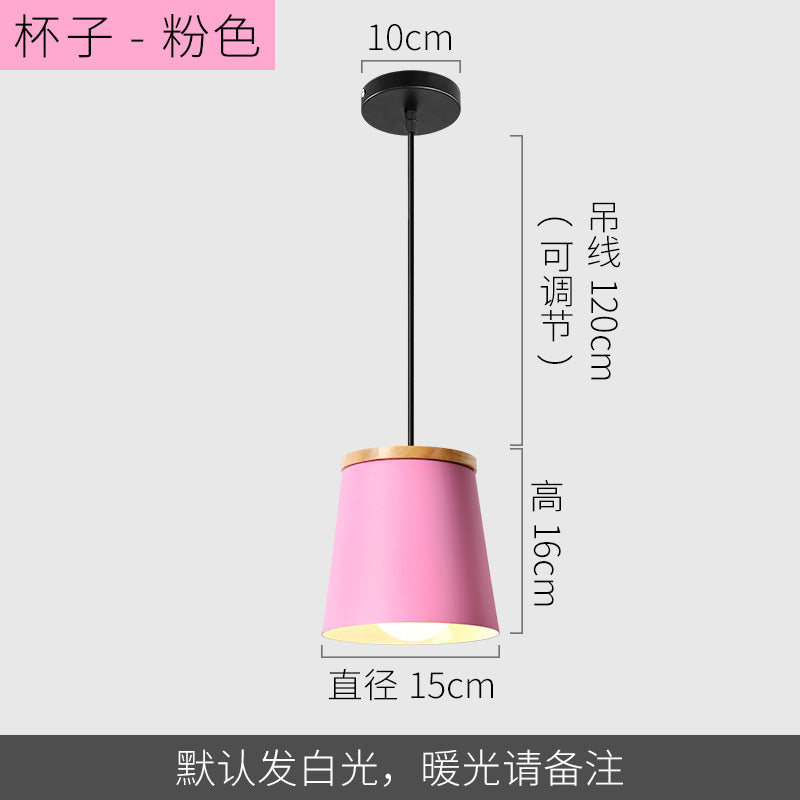 Macaron Pink Drop Pendant Light With Metal Shade - Ideal For Kitchen Dinette