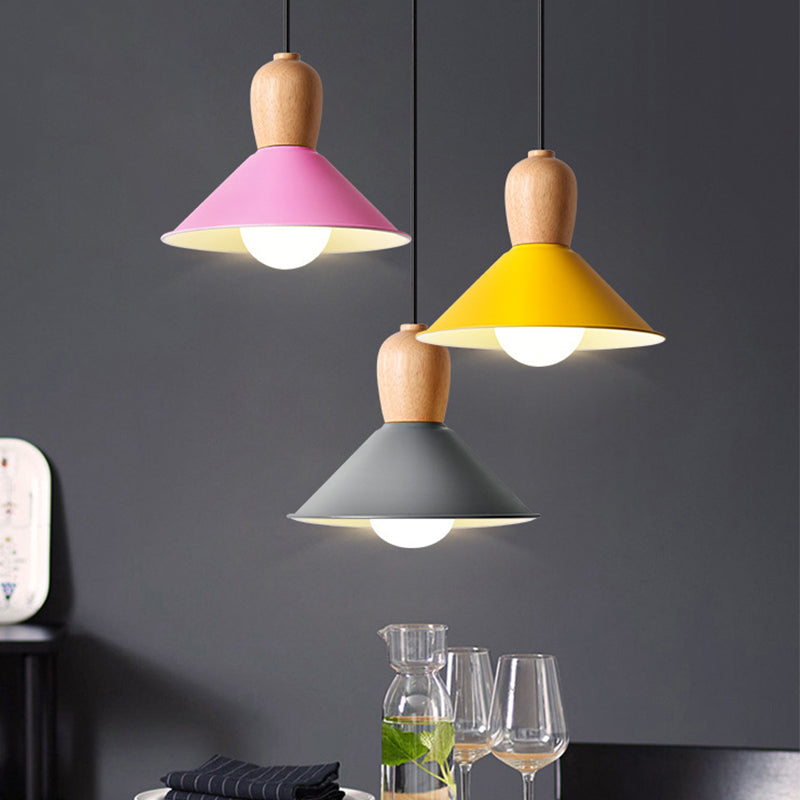 Macaron Pink Drop Pendant Light With Metal Shade - Ideal For Kitchen Dinette