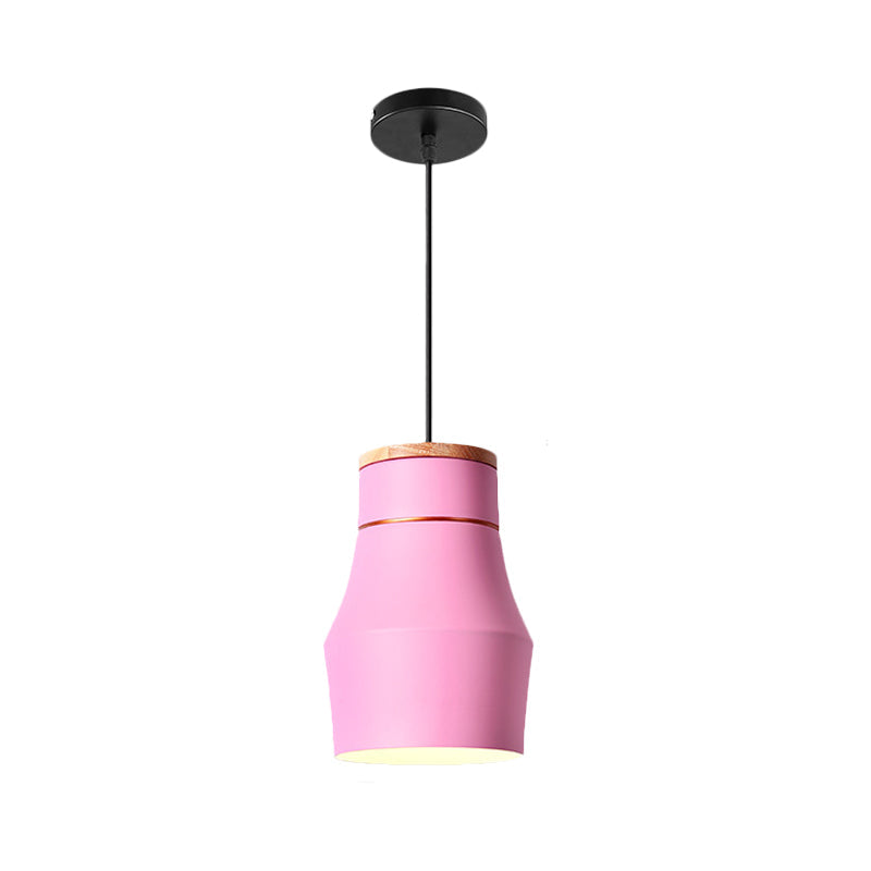 Macaron Pink Drop Pendant Light With Metal Shade - Ideal For Kitchen Dinette / Bottle